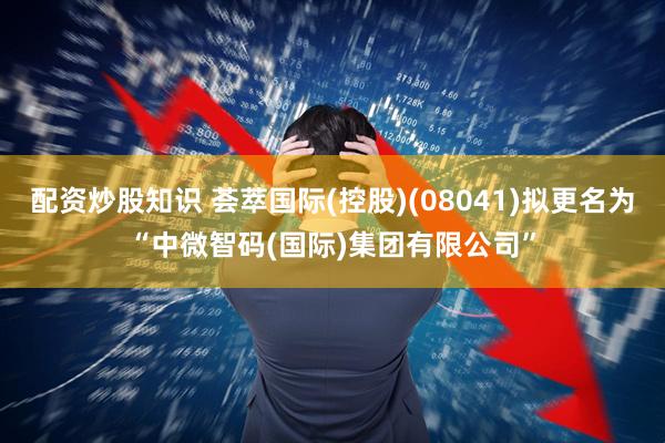 配资炒股知识 荟萃国际(控股)(08041)拟更名为“中微智码(国际)集团有限公司”