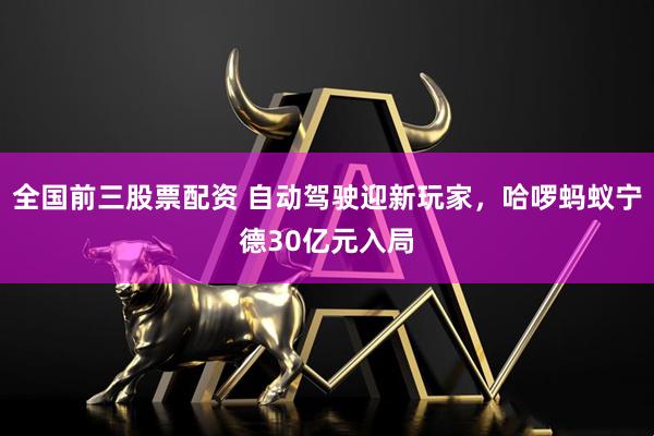 全国前三股票配资 自动驾驶迎新玩家，哈啰蚂蚁宁德30亿元入局